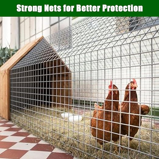 Hardware Cloth 1/4inch 48inx50ft 23 Gauge Chicken Wire Fence Galvanized Steel Mesh Rolled Fencing for Garden Supports Poultry Netting Cage Snake Fence Tree Guard, Silver