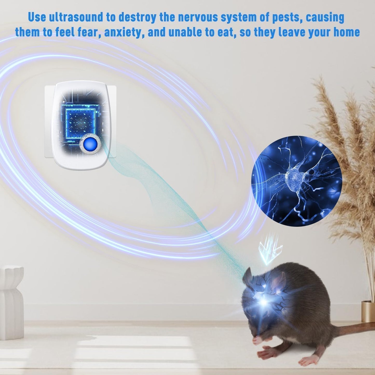 zybeauty Upgraded Ultrasonic Repellent Electronic Plug in Indoor Pest Control Repeller for Insects Mice Rodents Spiders Cockroach Bug Roach Mosquitoes 6 Packs
