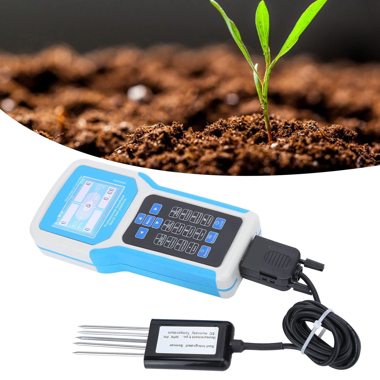 Fdit Soil Tester 240V Intelligent Npk English Version Handheld Phnitrogen Soil Detector for Soil Test Kits