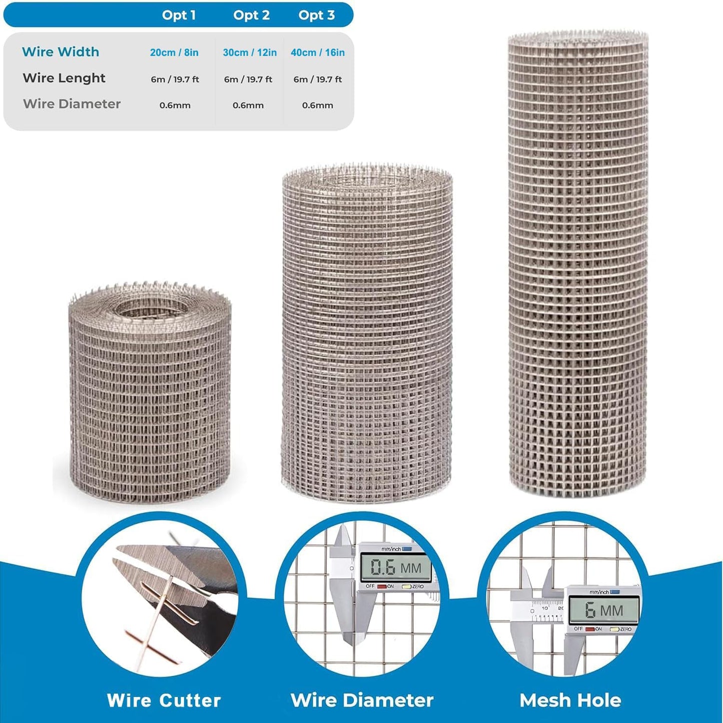 Hardware Cloth 1/4 Inch 8in X 20ft Galvanized After Welding 23 Gauge Square Chicken Wire Fence Mesh Roll Raised Garden Bed Plant Supports Poultry Netting Cage Snake Fence (8in x 20FT)