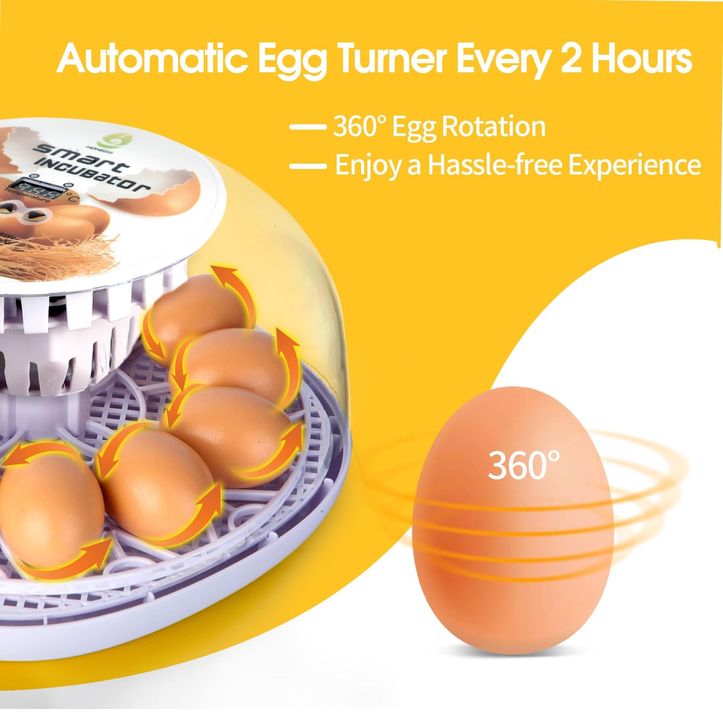 ZEMIRO CHARGE 12 Egg Incubator with Automatic Turning, Humidity Control, Auto Water Addition, for Hatching Chicken, Goose, Duck, Quail, Pigeon, and Turkey Eggs (12 Egg Incubator)