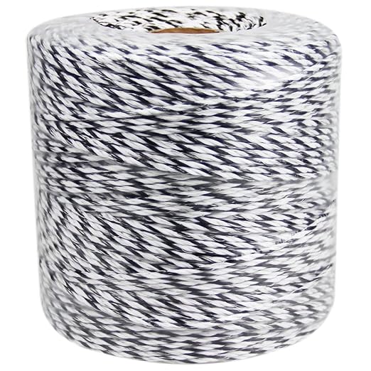 Portable Electric Fence Polywire, 1312 Feet 400 Meter, 9 Conductors, Black and White Color