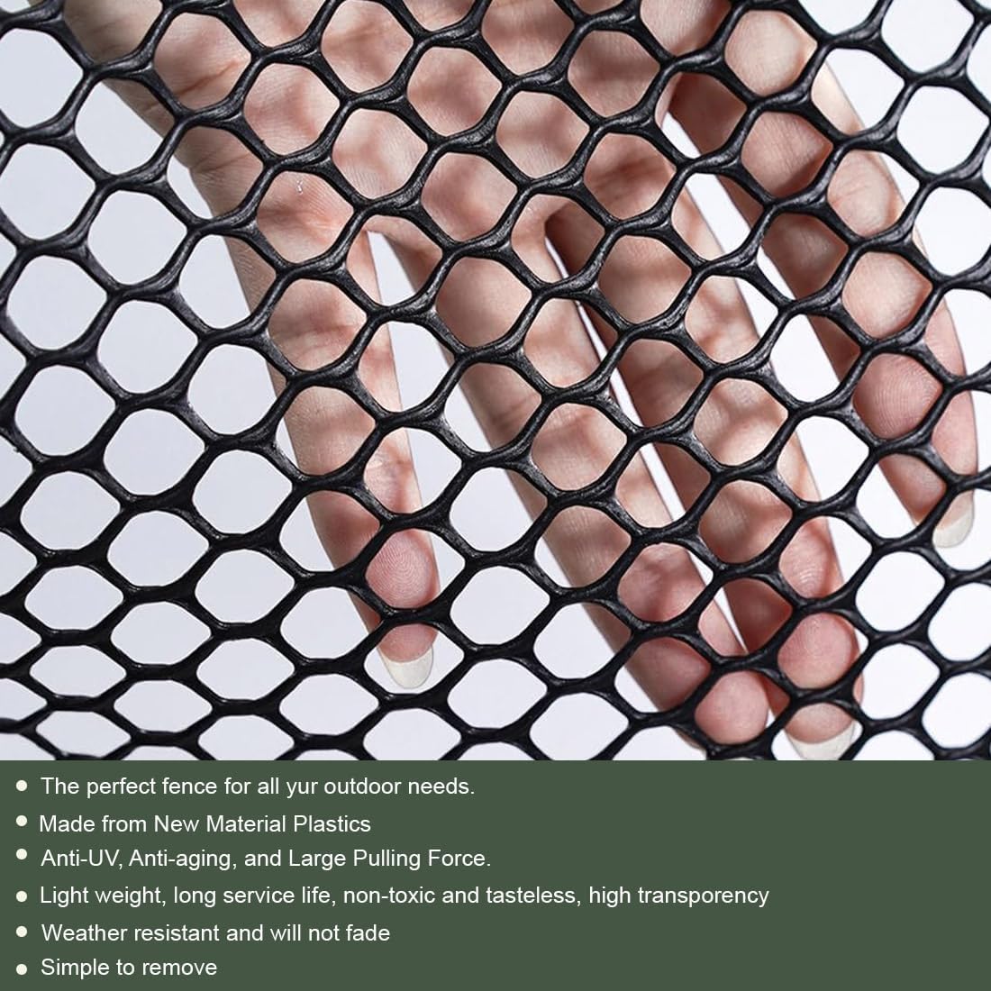 Plastic Chicken Wire Fencing 12'' x 10ft Black Chicken Wire Mesh Fence Poultry Netting for Crafts, Plastic Garden Fencing, Floral Chicken Wire