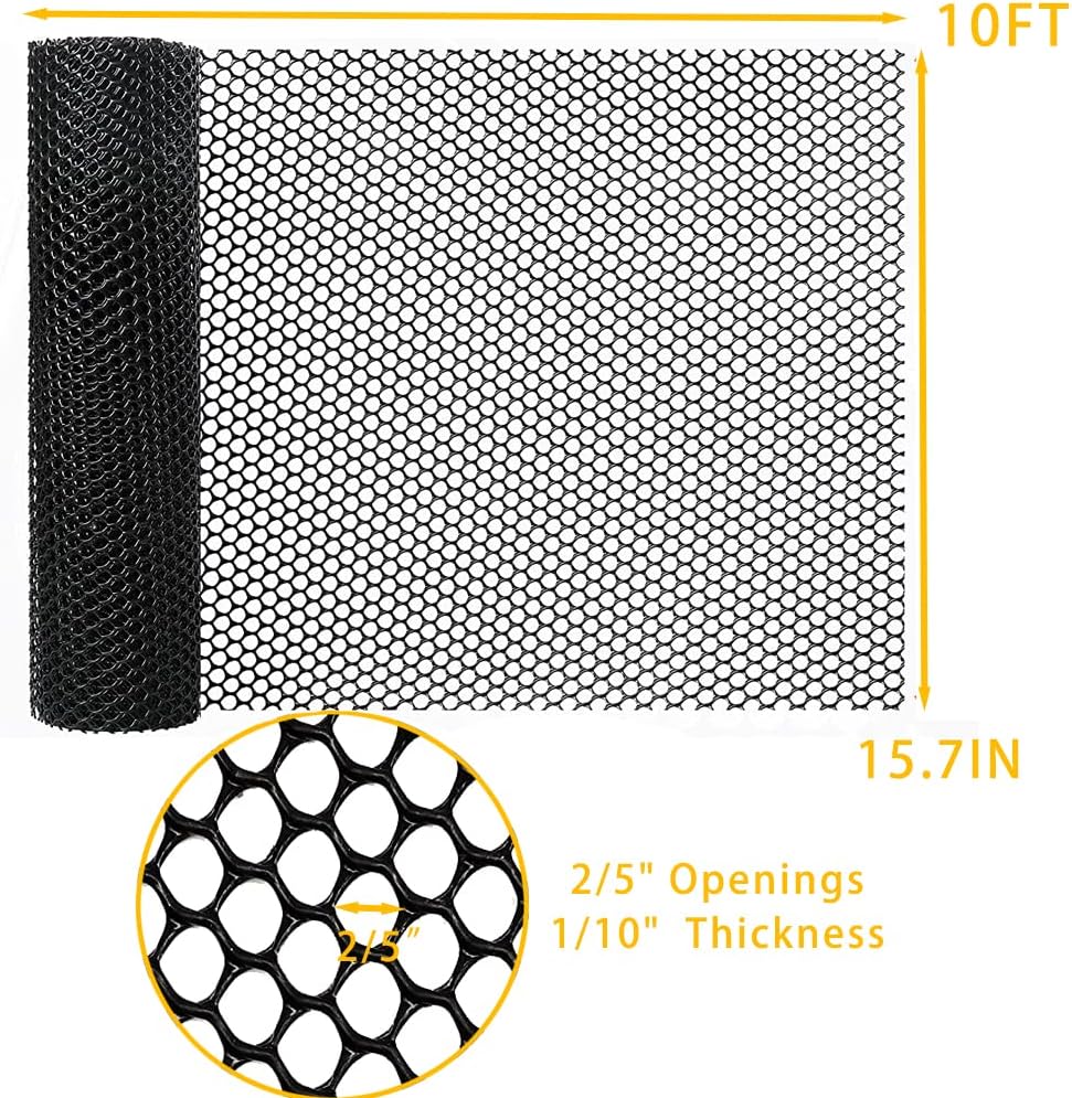 15.7IN x 10FT Plastic Wire Mesh Fence Chicken Mesh Fence for Dogs, Rabbits & Poultry - Chicken Netting - Plastic Fencing & Garden Netting Solution Snake Barrier - Balcony Netting for Pets
