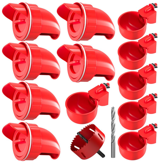 Chicken Feeder No Waste Automatic Poultry Feeder DIY Chicken Feeders and Waterer Set 6 Chicken Feeders Ports Auto Chicken Feeder Kit