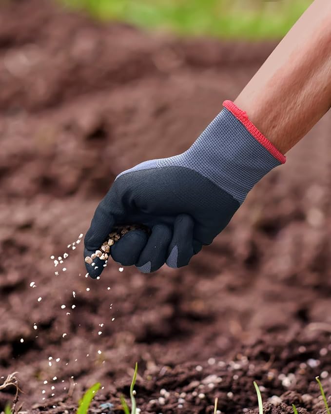 Work Gloves with Grip,12 Pairs Thin Breathable MicroFoam Nitrile Coated Durable Touchscreen Glove Men Women