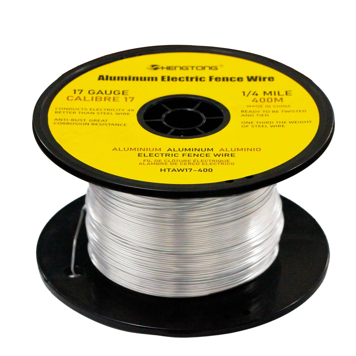 HENGTONG 17 Gauge Aluminum Wire for Electric Fencing, 1/4 Mile(400m) Aluminum Electric Fence Wire for Garden Fence, Chicken Wire Fence, High Conductivity and Durability