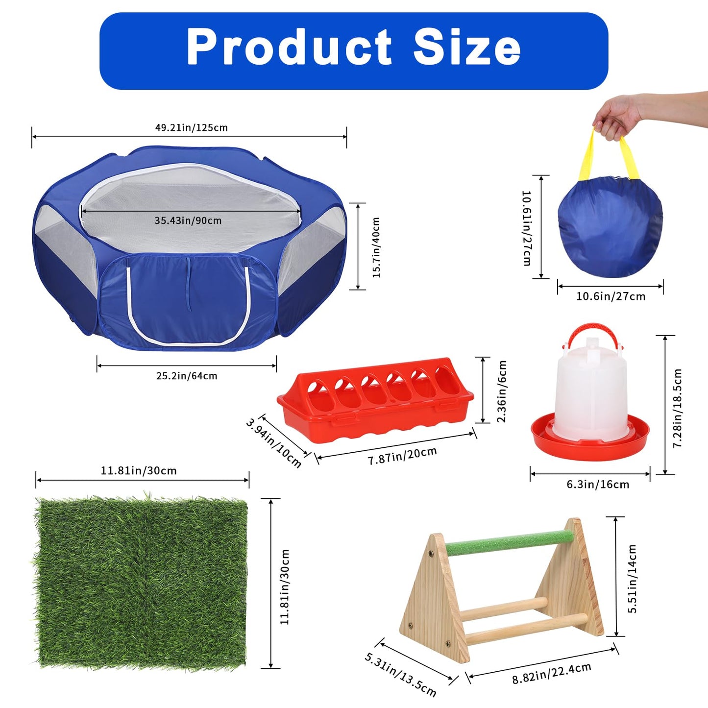 HORTUSGO 2025 Upgrade 6-in-1 Chicken Brooder Box for up to 24 Chicks/Ducks/Quails, Brooder Box for Chicks Includes Foldable Pop-up Pet Tent, Perch, 2 Chick Feeders, Chick Waterer, and Nesting Pad