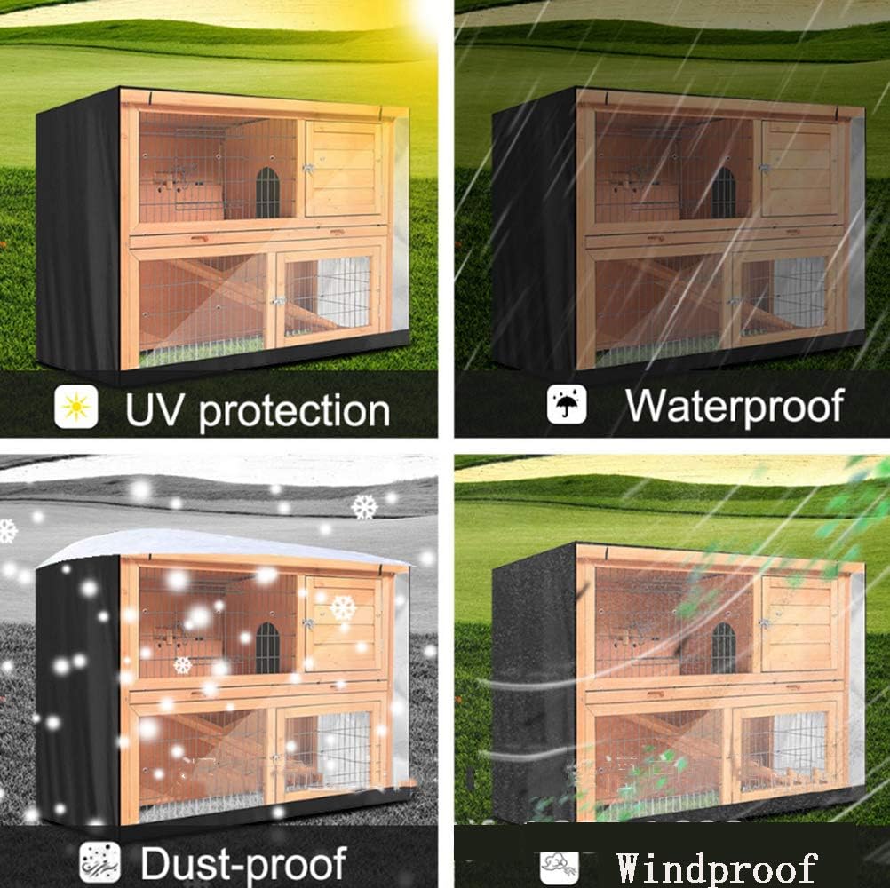 FLR 48" L x 20" D x 41" H Rabbit Hutch Cover 4 FT Double Decker Hutch Dust Cover Waterproof Windproof Rabbit Cage Covers