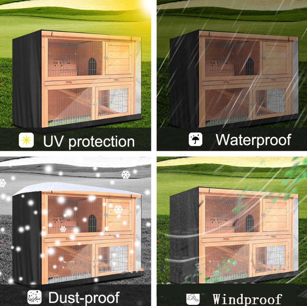 FLR 48" L x 20" D x 41" H Rabbit Hutch Cover 4 FT Double Decker Hutch Dust Cover Waterproof Windproof Rabbit Cage Covers
