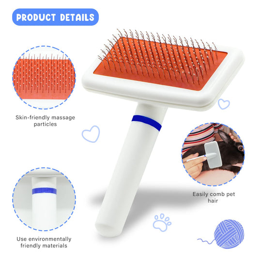 Pet Grooming Kit with Slicker Brush Bath Massage Glove Brush Pet Shedding Comb Nail Clipper Trimmer 6 Piece Set for Rabbit Kitten Guinea Pig Cat Chinchilla Ferret Small Animals
