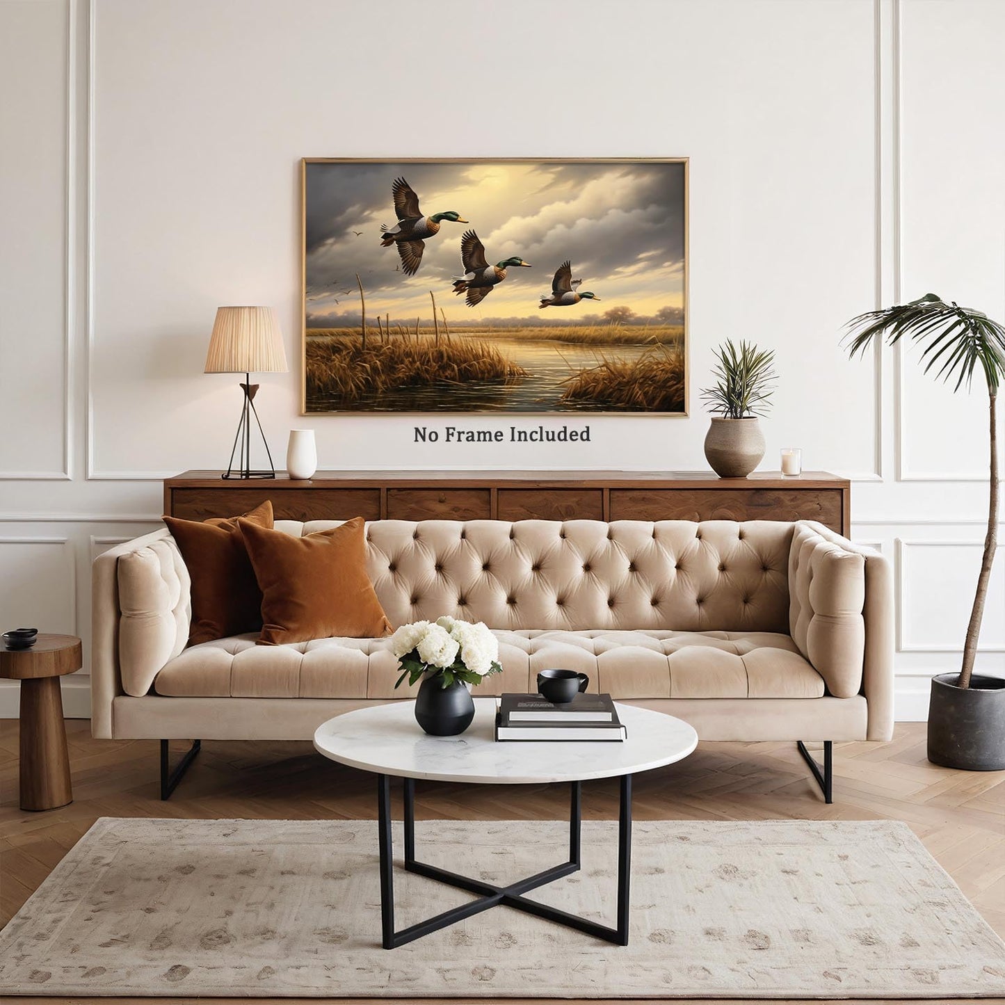 Flying Ducks Wall Art Wild Duck Pictures Farm Rustic Wildlife Art Flying Bird Poster Hunting Duck Painting Wildlife Animal Posters Wild Bird Prints Nature Animal Posters for Bedroom 16x24inch No Frame