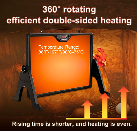 2025 Smart Chicken Coop Heater Coop Radiant Heat Panel Built-in Adaptive Temperature Sensor, Chicken Heater Inside Coop for Winter, Adaptable to Timer and Temp Controllers, ETL UL Compliant