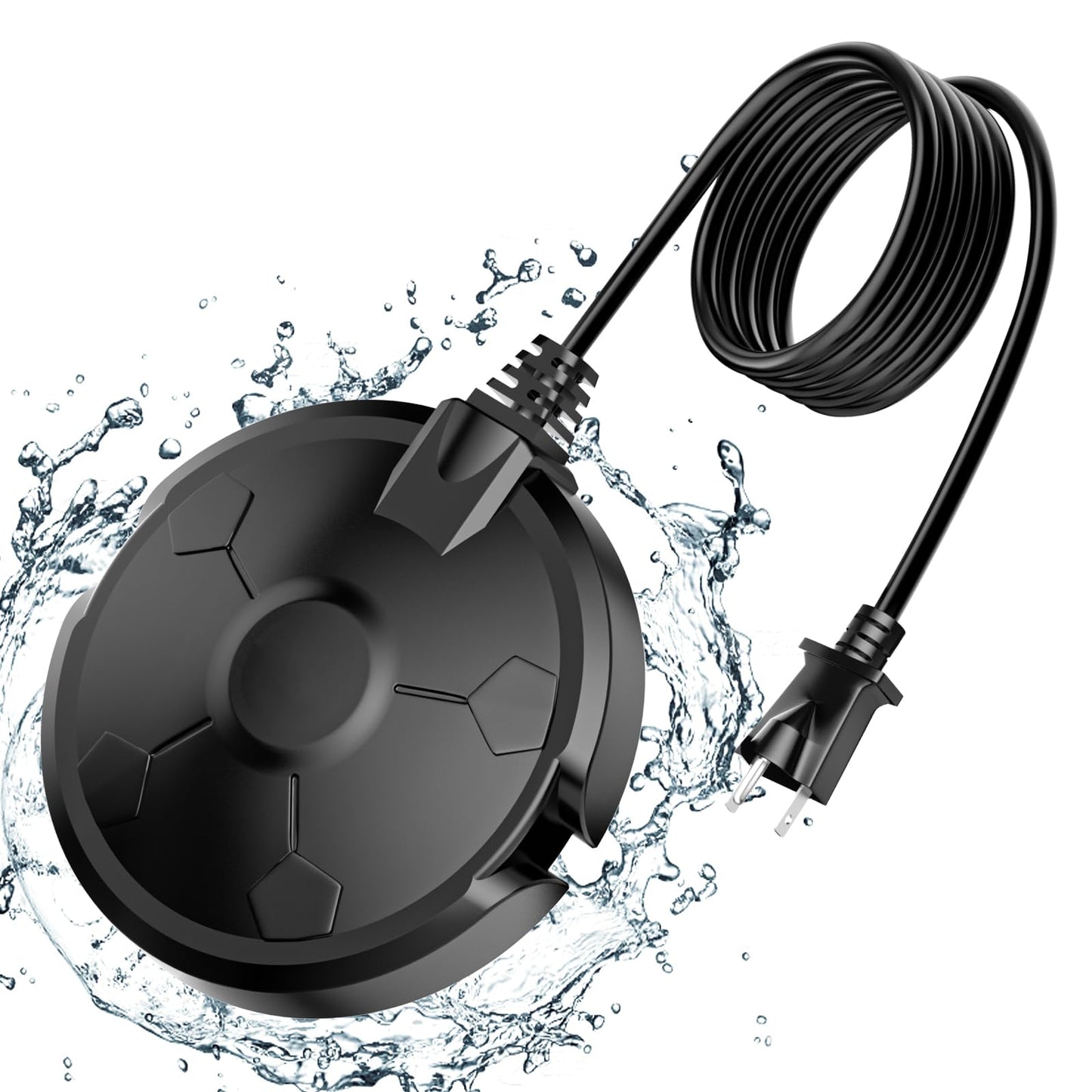 Daoeny Bird Bath Heater, 120W Bird Bath Heaters for Outdoors in Winter, Birdbath Water Heater Full-Covered Aluminum, Heated Bird Bath Pond Deicer Thermostatically Control for Patio Yard Farm (Black)