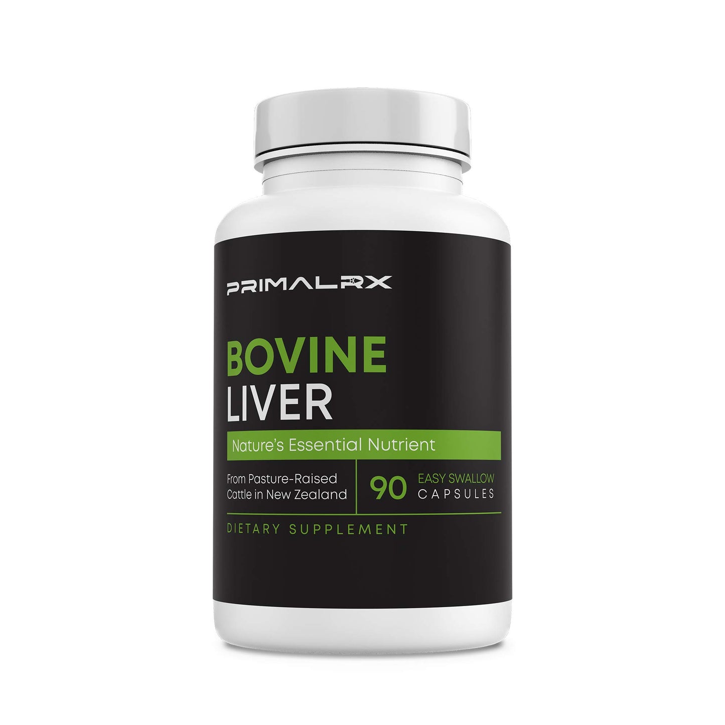 PRIMALRX Bovine Liver: Grass Fed Beef Liver Capsules – Beef Organ Supplement (Vitamin A, B12, Choline, Heme Iron Supplements) – 90 Dessicated Beef Liver Capsules