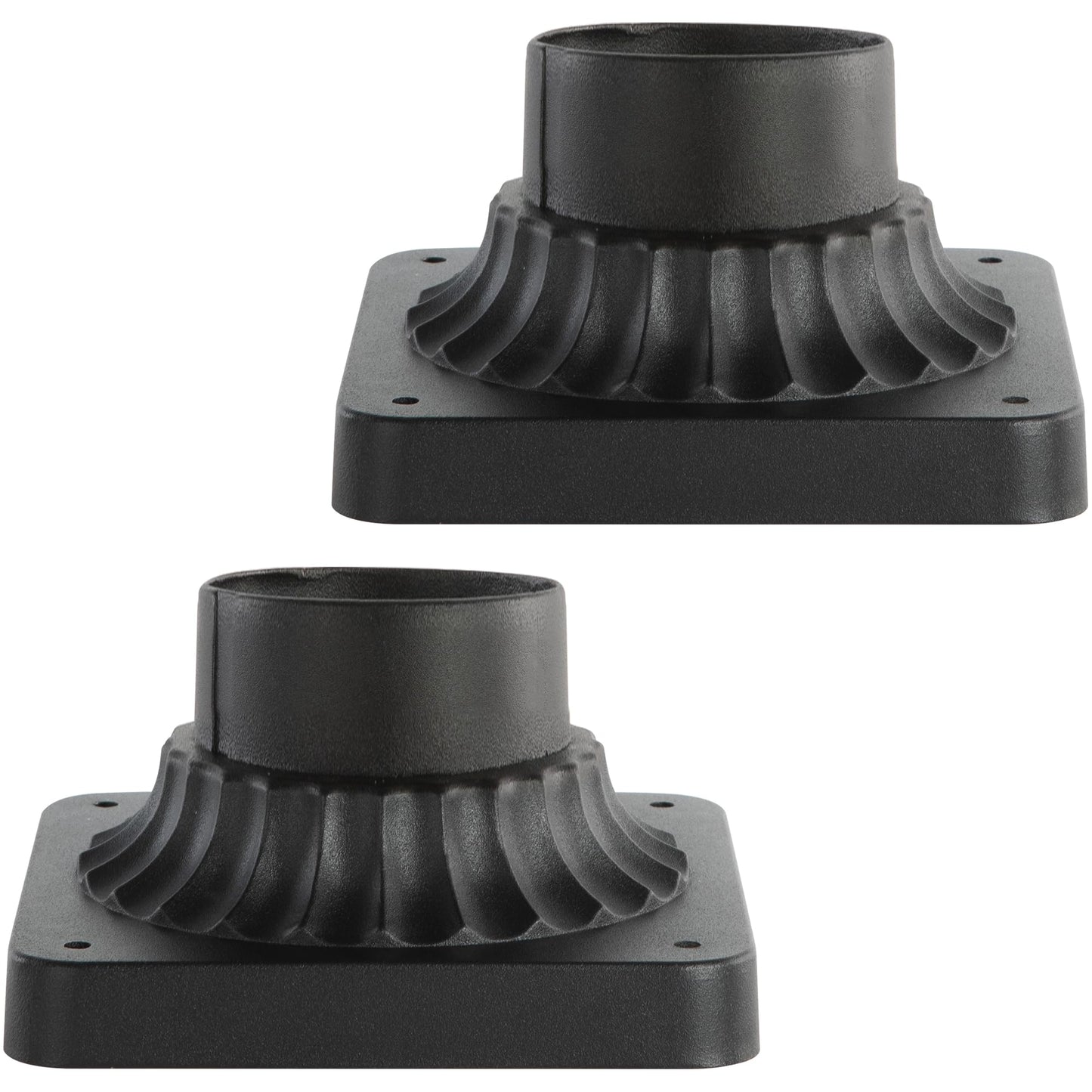 LUTEC 12513LE4-SL-Head Post Solar Light Outdoor, Dusk to Dawn Vintage Street Lights for Lawn Patio Yard Pathway Garden Mount with Base - 2 Pack