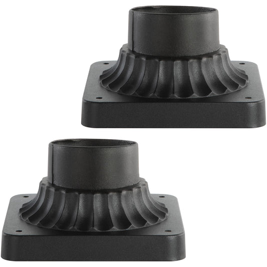 LUTEC 12513LE4-SL-Head Post Solar Light Outdoor, Dusk to Dawn Vintage Street Lights for Lawn Patio Yard Pathway Garden Mount with Base - 2 Pack