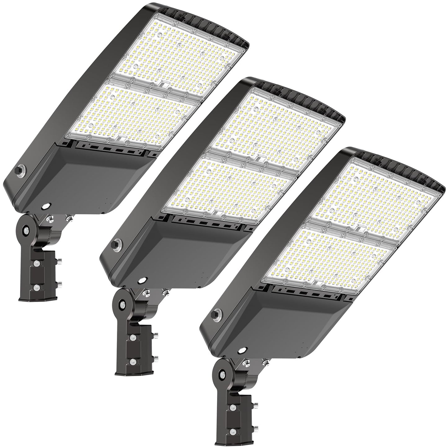 HYPERLITE Parking Lot Light 300W: 3 Pack 5000K 45,000lm Equivalent to 1,200W HPS/HID UL Certified - IP65 LED Shoebox Light with Photocell - Adjustable Slip Fitter for Barn Court Stadium Roadways