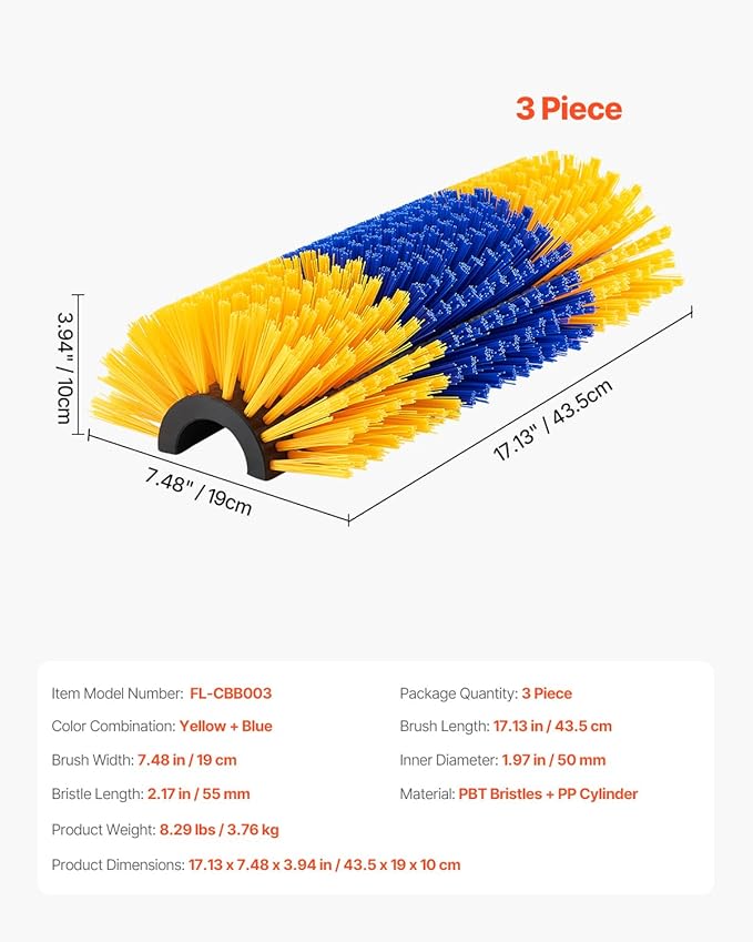 VEVOR Livestock Scratching Brush, 3 Pcs Horse Brush with 6 Screws, 17.1 x 7.5 in Cow Scratcher, for Back Itch Relief & Keep Cleaning, Grooming & Scratching Post Brush for Horse, Pig, Cattle Supplies