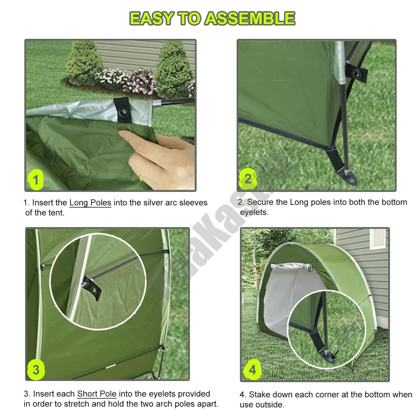 HuaKastro Outdoor Bike Cover Bicycle Tent for 2 Bikes, Waterproof Oxford Storage Tent, Foldable Bike Shelter for Camping