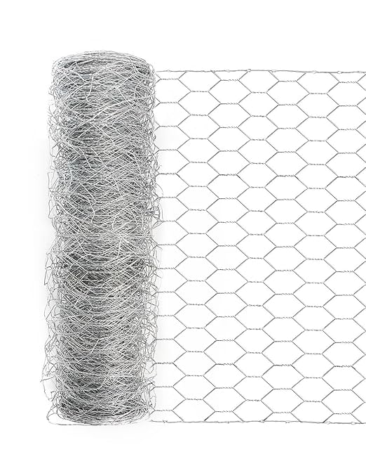 Garden Poultry Chicken Wire Netting - 57 '' × 25 ' Garden Fence Animal Barrier, Chicken Wire for Crafts, 1 inch Mesh Poultry Netting Fence, Pet/Rabbit/Chicken Wire Fencing