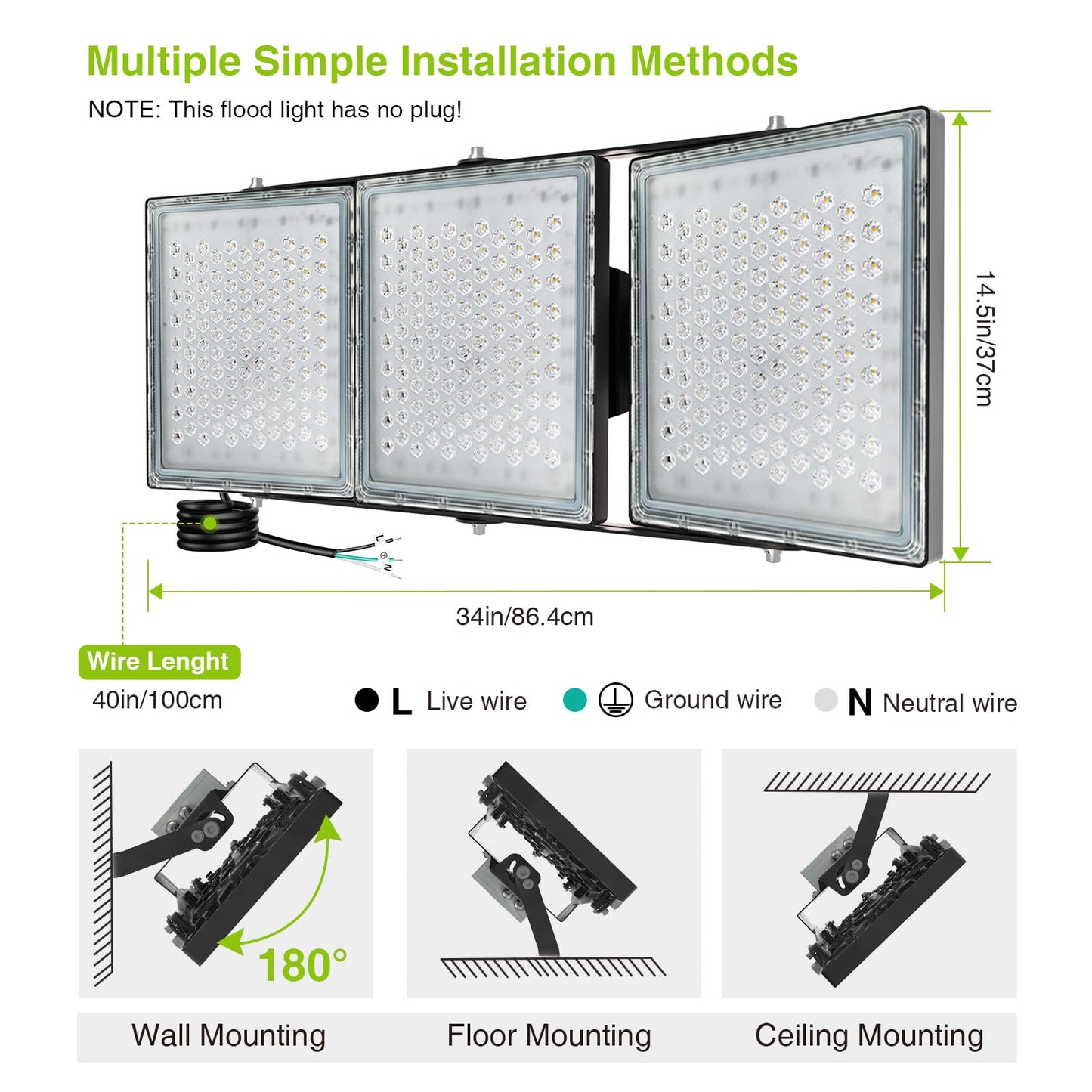 STASUN Flying Series Max - 900W Dusk to Dawn LED Flood Light, 90000lm 6000K Super Bright Outdoor Lighting, IP66 Waterproof, Wide Angle, LED Area Light for Yard, Parking Lot