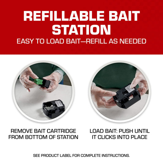 Tomcat Mouse Killer Child and Dog Resistant, Refillable Station for Indoor and Outdoor, 1 Station and 16 Poison Block Refills