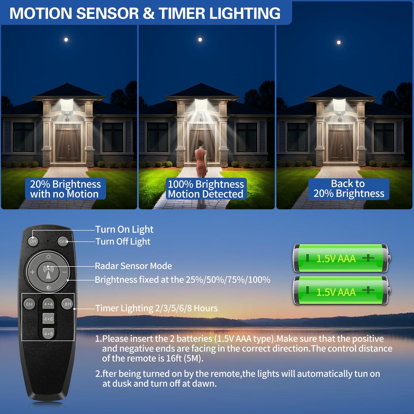 Leadzon 2Pack Medium Modular Solar Street Light+2Pack Large Unified Solar Street Light