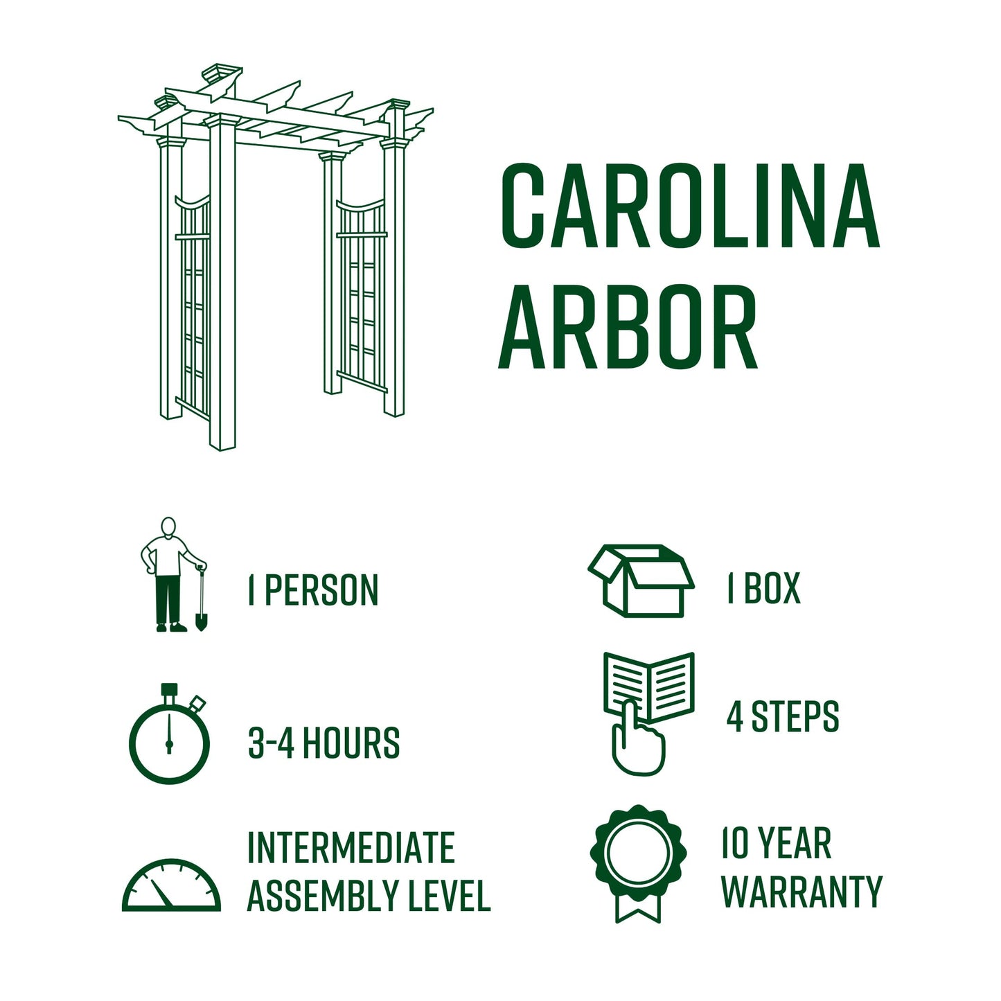 vita Carolina 57 inchW x 88 inchH Composite Vinyl Arbor