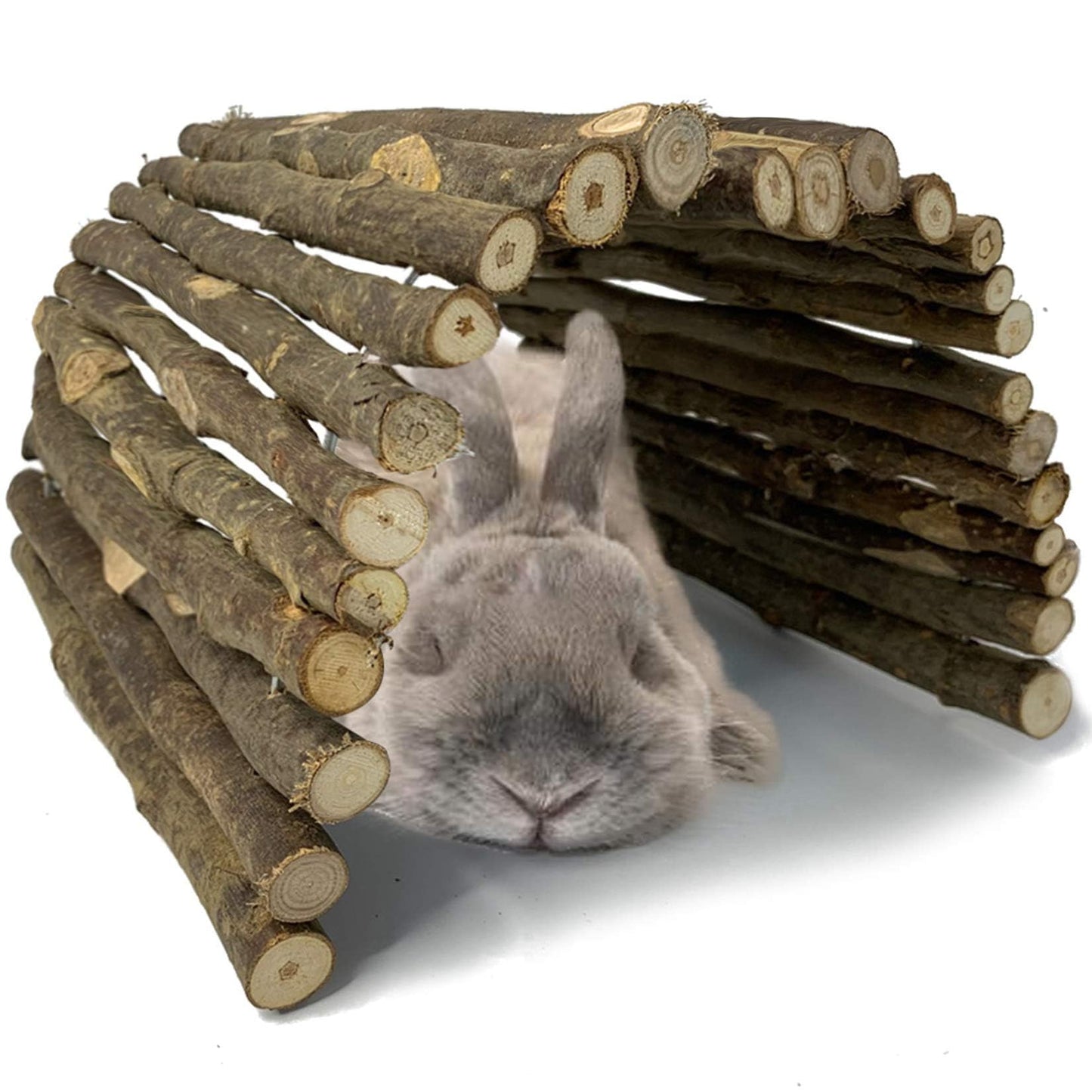 Hamiledyi Bunny Extra Large Ladder, 11.8 in X 20 in Wooden DIY Toy Rodents Chewing & Climbing Bridge Chinchillas Cage Tunnel/Hideout/Hut/Ramp/Divider for Small Animal Guinea Pig