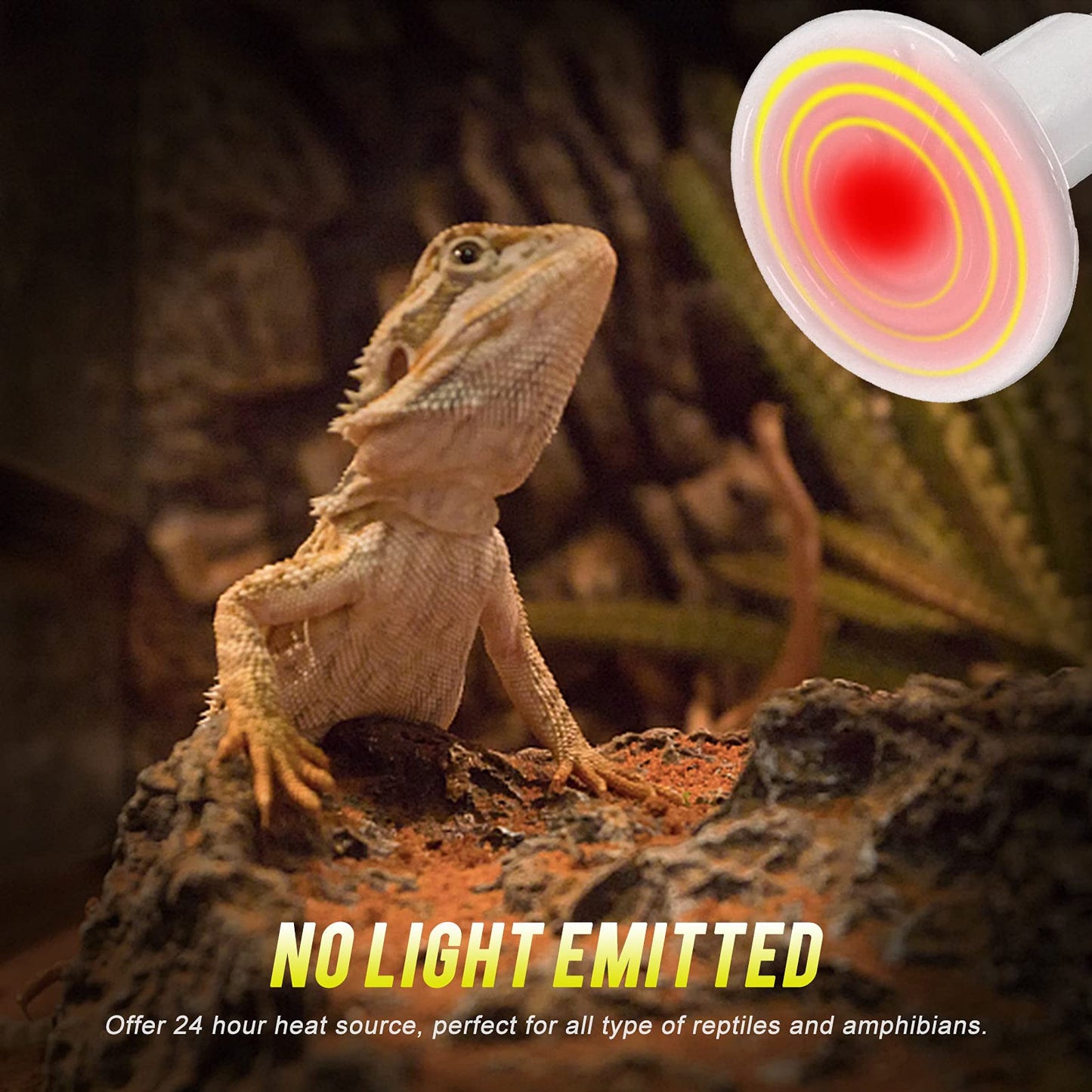WUHOSTAM 100W 2 Pack Ceramic Heat Lamp,White Dimmable Infrared Bulb No Light Emitter Lamp Infrared Ceramic Heat Lamp Bulb for Pet Coop Heater Reptile Chicken Lizard Turtle Brooder Bulb, ETL Listed