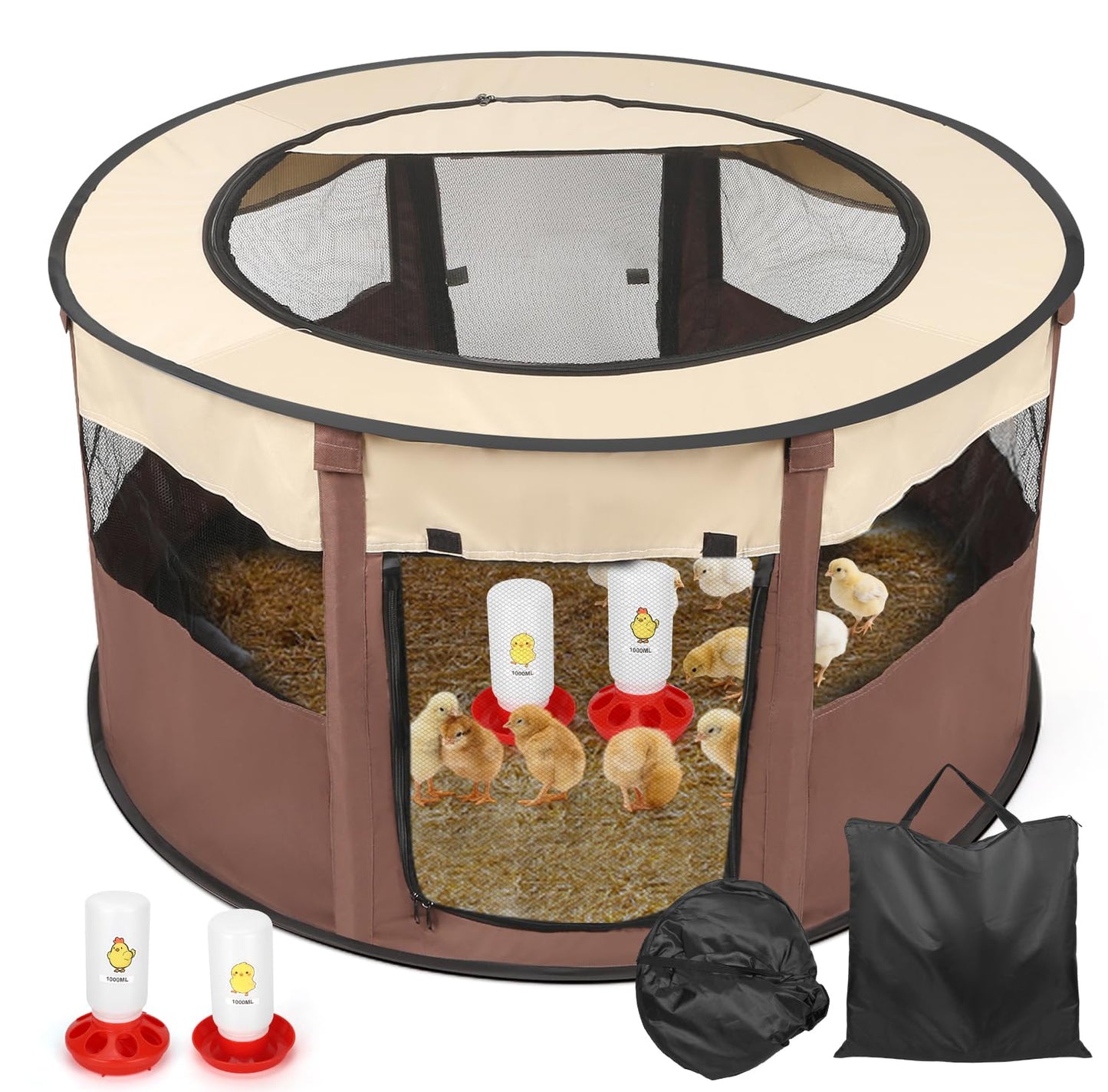 Chicken Brooder Box for Chick Starter Kit - 2025 Upgrade XL (Extra Large) Double Door Chick Brooder Pen/Chicken Playpen/Holds Up to 20 Baby Chicks, Ducklings, Quail