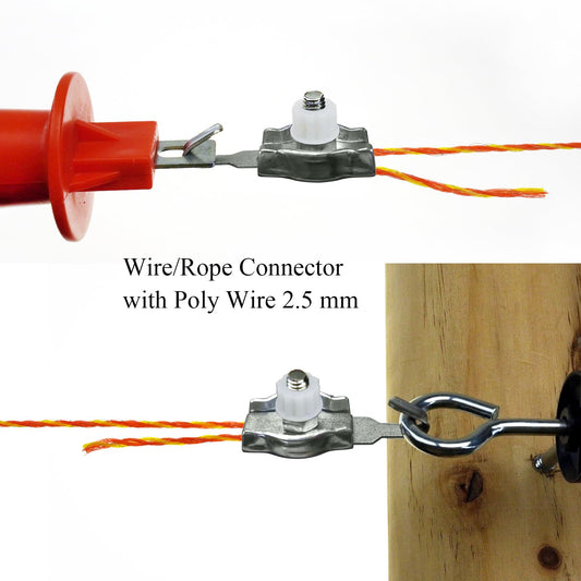 FenceMate 3 Packs Fence Gate Kit Containing Gate Anchors, Gate Handle, Wire/Rope Connectors, Warning Sign at Electric Fences or Wire Fence for Animal, Farm, Garden, Sport, Security