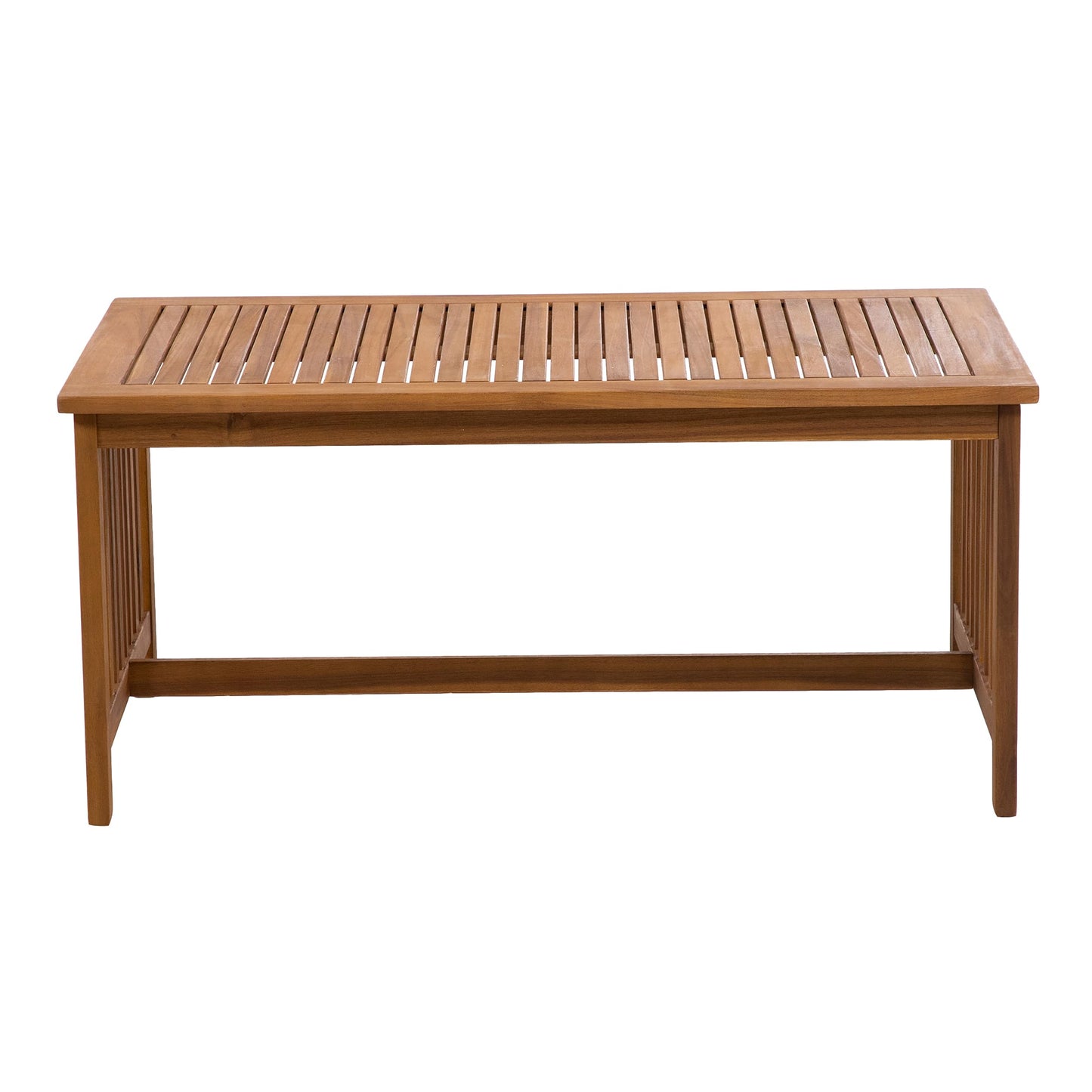 Greemotion Kyushu Farmhouse Acacia Wood 4-Piece Patio Set with Weather-Resistant, Include Tie-Back Cushions for Deck, Backyard, Lawn, Garden, Beige and Natural Brown