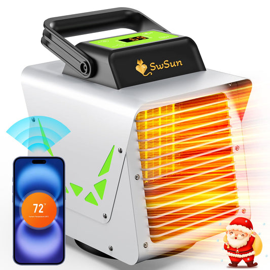 1500W Greenhouse Heater with Thermostat WIFI APP, Heater for Outdoor Greenhouse Green House with APP Remote Control Portable Smart Electric Heat for Green Plants
