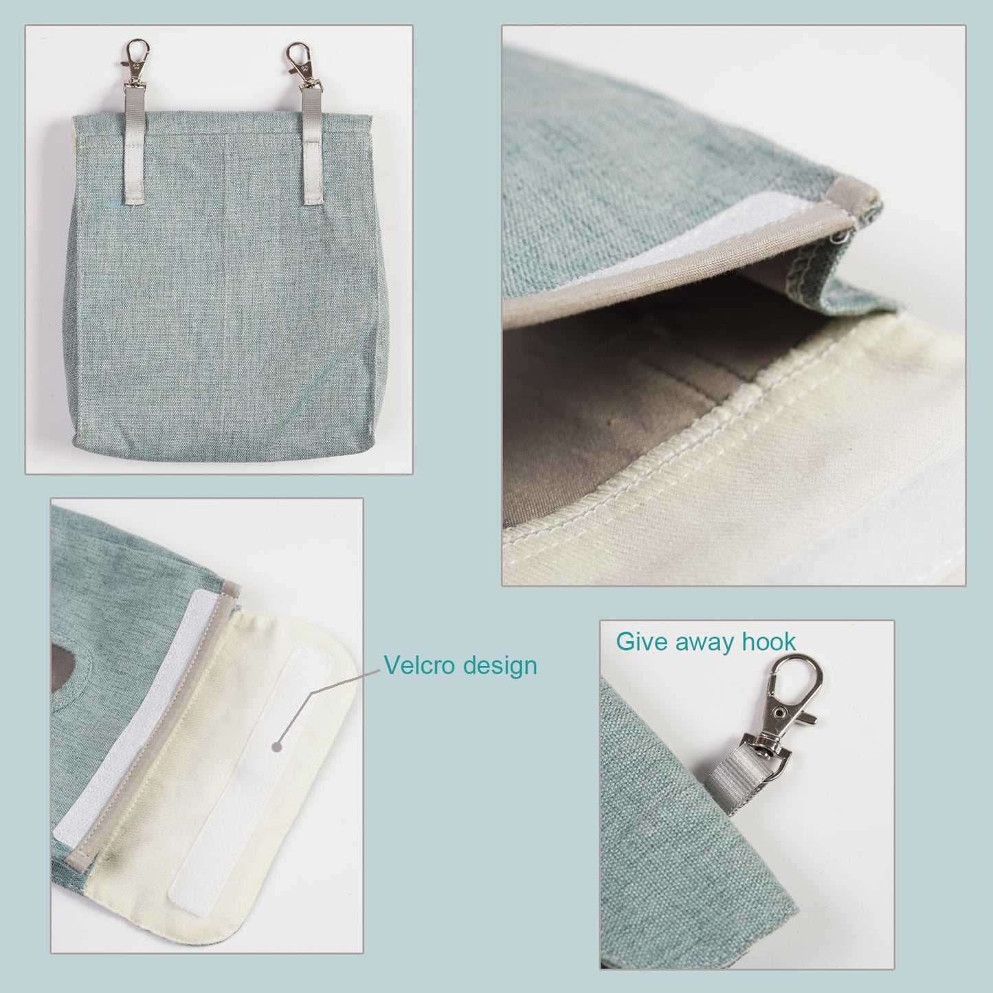 Rabbit Hay Feeder Bag, Guinea Pig Hay Feeder Storage,Sack Hay Bag Feeding Storage for Chinchilla Hamsters Rabbit Guinea Pig Small Animals (L, Blue)