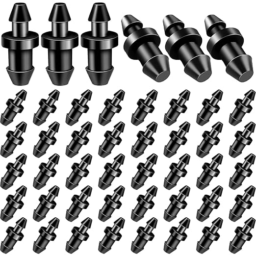 100 Pieces Drip Irrigation Plugs 1/4" Drip Irrigation End Plug Fittings,Drips Line End Plug Accessory Kit,Pressure Irrigations Stopper Plugs for Home Garden Lawn Pipe Supplies