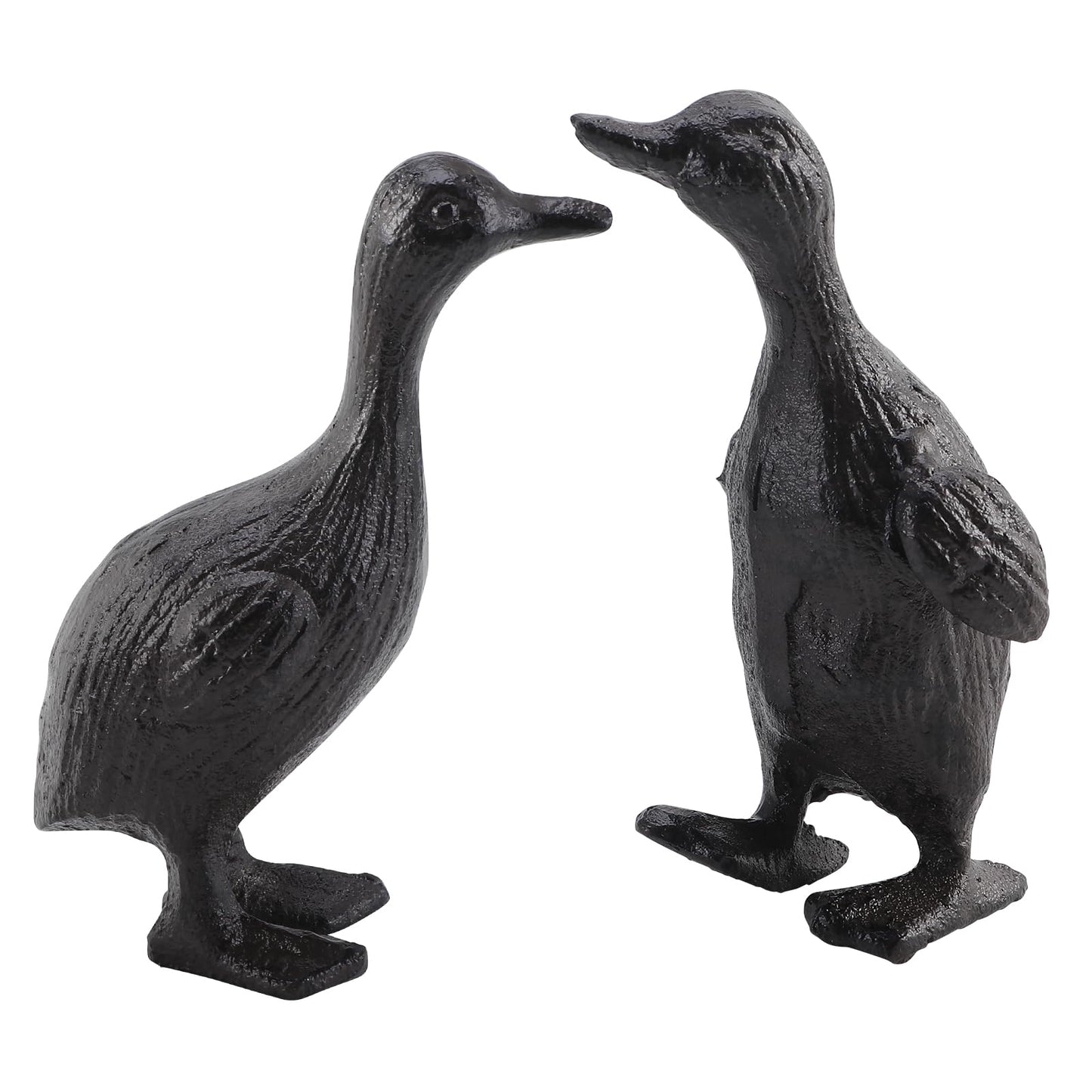 Bolifish Cast Iron Duck Statue Set of 2, Heavy Duty Small Cute Duck Statuary Ducks Decor for Garden Desktop Farmhouse Figure Home Decoration