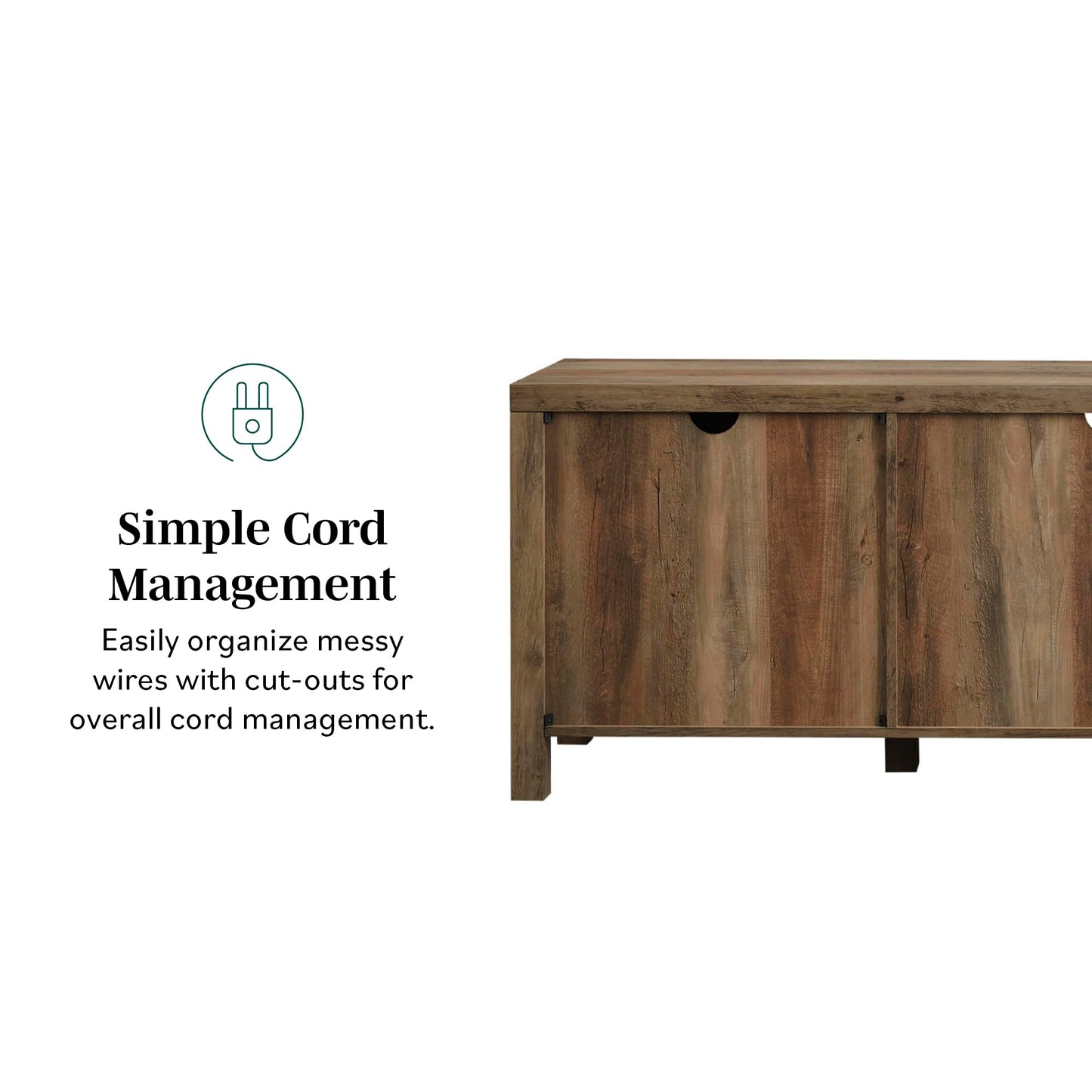 Walker Edison Georgetown Modern Farmhouse Double Barn Door TV Stand for TVs up to 80 Inches, 70 Inch, Rustic Oak, Without Fireplace, 15.75 x 70 x 24 inches