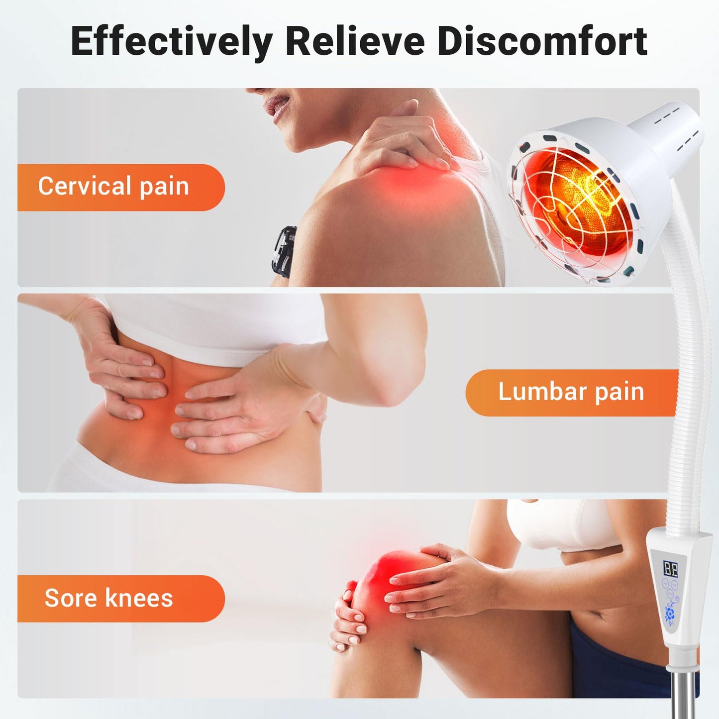 Infrared Light Therapy Lamp, 275W Near Infrared Heat Lamp for Body or Pain and Muscle Aches Therapy, Adjustable Red Light Therapy Set