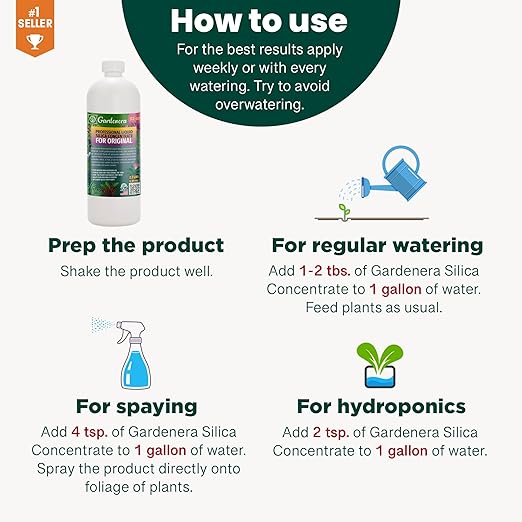 𝐏𝐑𝐄𝐌𝐈𝐔𝐌 Liquid Silica Plant Supplement - 8oz (250mL) - Apricot Tree Liquid Silica Boost Fertilizer - Stronger Stems & Healthy Leaves for Indoor & Outdoor Apricot Plants (Makes 45 Gallons)