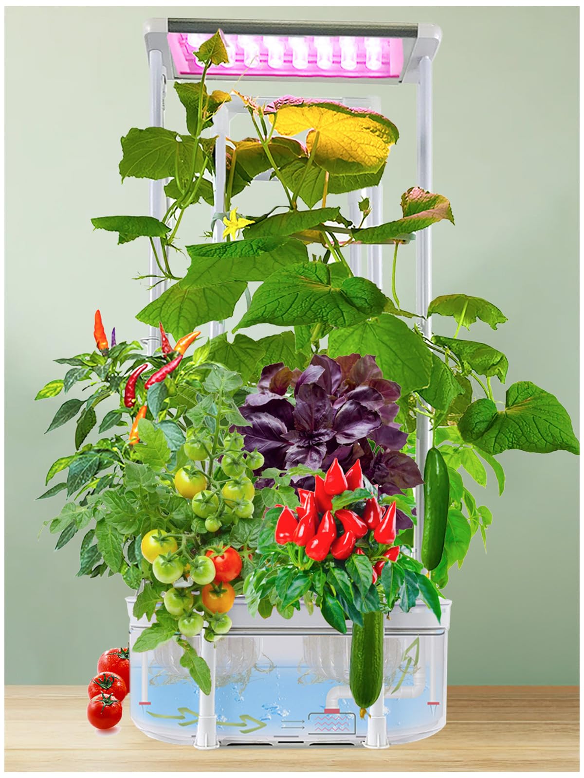 Hydroponics Growing System kit Indoor + Multi DIY Tall Metal Stand with self Watering Planter hydroponics Growing System Tower
