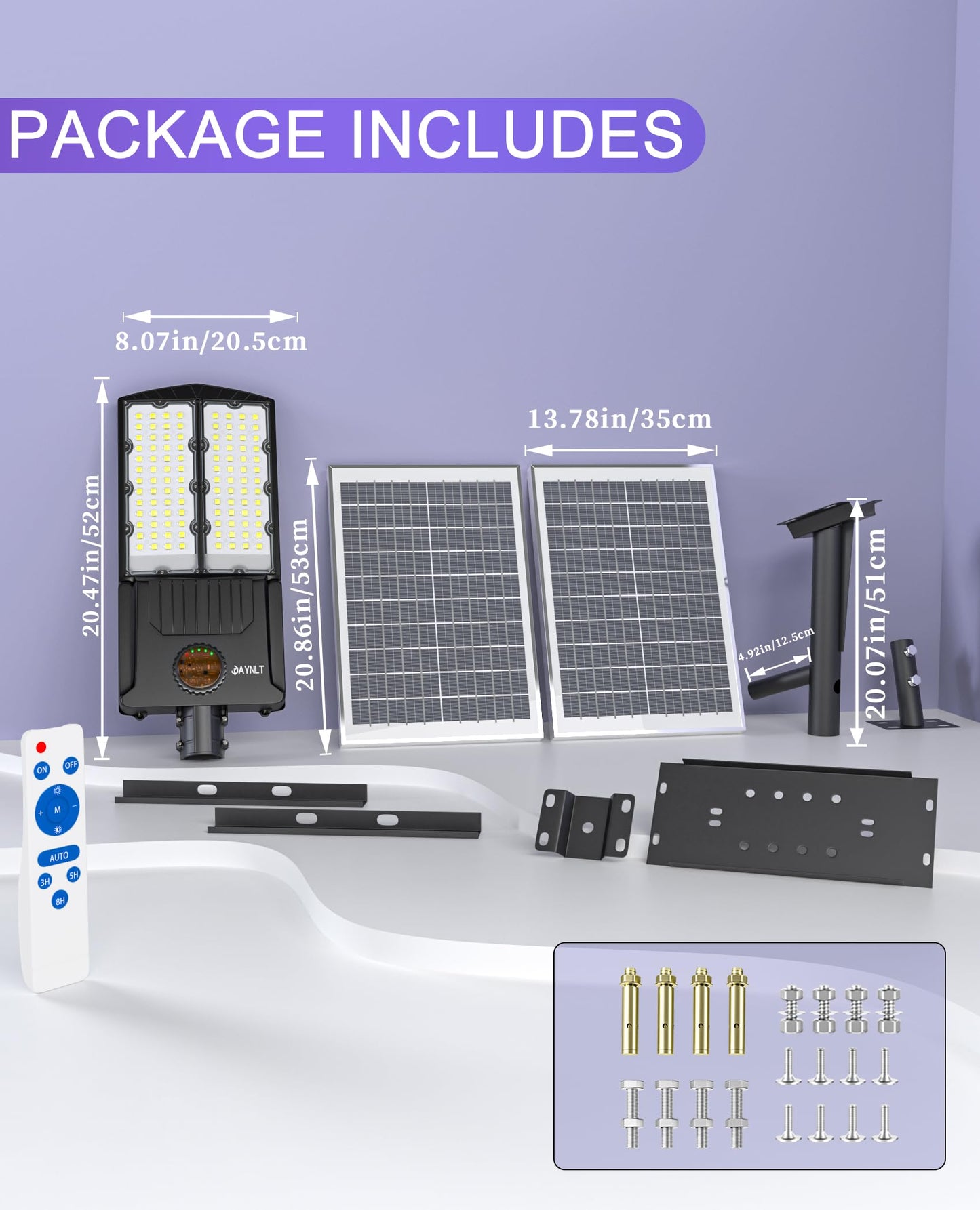 JAYNLT Y-10000W Solar Street Lights Outdoor,750000LM 6500K Bright Parking Lot Lights Commercial,Split Flood Lights Solar Powered,IP67 Waterproof Solar Security Lamps for Backyard,Driveway