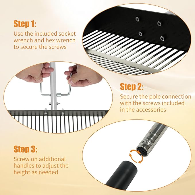 Chicken Poop Scooper, 15 Inch Wide 37 to 63 Inch Adjustable Chicken Coop Scoop for Sand with Work Clothes, Black Metal Multifunctional Sifting Shovel for Chicken Run, Animal Farm