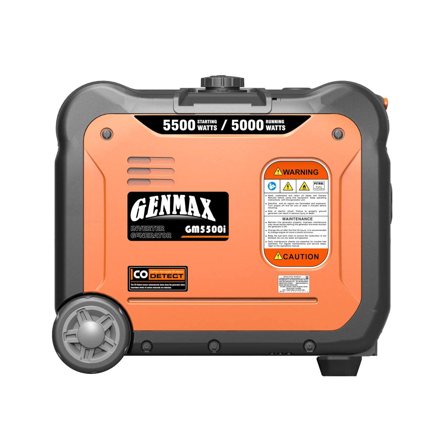 GENMAX Portable Generator，5500W Ultra-Quiet Gas Engine, EPA Compliant, Eco-Mode Feature, Ultra Lightweight for Backup Home Use & Camping (GM5500i)