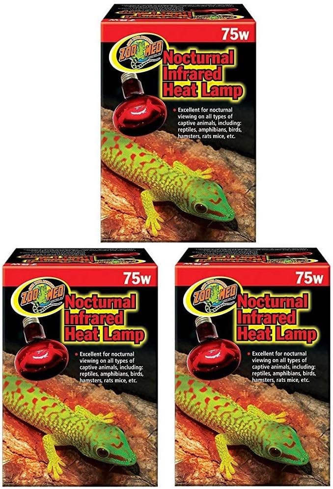 Zoo Med Nocturnal Infrared Heat Lamp 75 Watts - Pack of 3