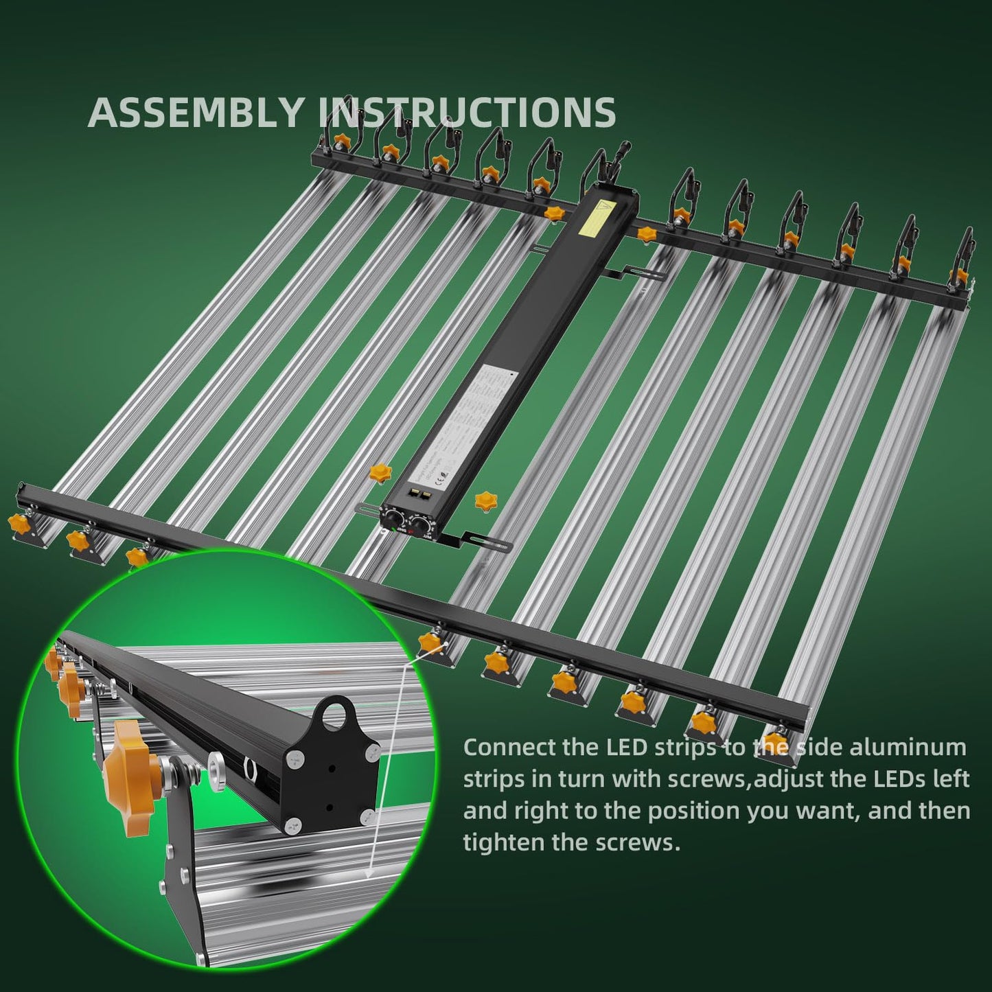 PEPPER FARM LED Grow Light PF12000 Dimming Sunlike Full Spectrum Growing Lamps for Seedlings Veg Bloom in Grow Tent Greenhouse Daisy Chain