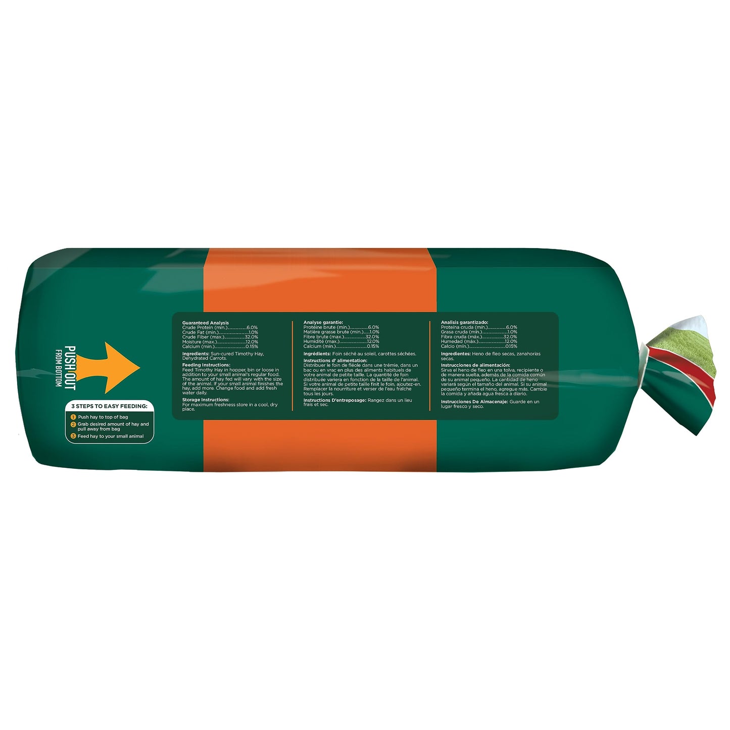 Kaytee Timothy Hay Plus Carrots for Pet Guinea Pigs, Rabbits & Other Small Animals, 24 oz