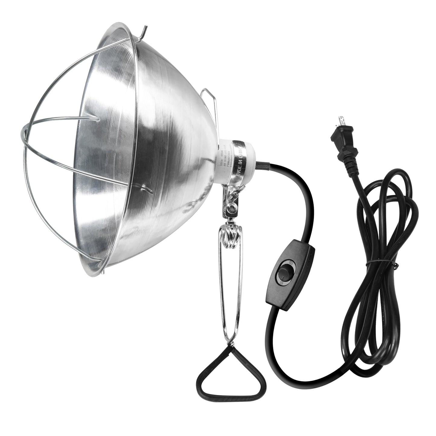 Simple Deluxe Clamp Lamp Light Socket with 10.5 Inch Aluminum Reflector, Suit for Max 250 Watt Lamp (No Bulb Included) with 18/2-Gauge 6 Feet Cord, 1 Pack