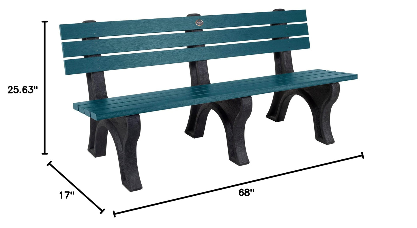 Sequoia Professional Aurora Park Bench, 6 ft, Nantucket Blue